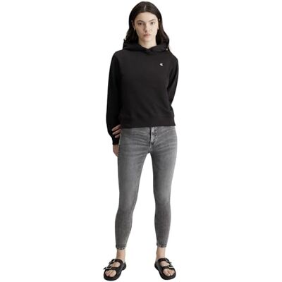 Calvin Jeans Damen Hoodie Ck Embro Badge Regular mit Kapuze, Schwarz (Ck Black), XS Calvin Jeans Damen Hoodie Ck Embro Badge Regular mit Kapuze, Schwarz (Ck Black), XS