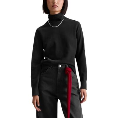 Marc O' Polo Marc OߴPolo Denim Damen Pullover mit Rollkragen Regular Fit, Schwarz (Black), S Marc O' Polo Marc OߴPolo Denim Damen Pullover mit Rollkragen Regular Fit, Schwarz (Black), S
