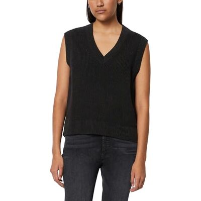 Marc O' Polo Denim Damen Pullunder aus Bio-Baumwolle ärmellos, Schwarz (Black), XL Marc O' Polo Denim Damen Pullunder aus Bio-Baumwolle ärmellos, Schwarz (Black), XL