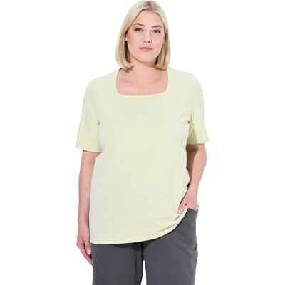 Ulla Popken Damen große Größen Übergrößen Plus Size T-Shirt, A-Linie, Carré-Ausschnitt, Halbarm Pistazie 50+ 807286407-50+ Ulla Popken Damen große Größen Übergrößen Plus Size T-Shirt, A-Linie, Carré-Ausschnitt, Halbarm Pistazie 50+ 807286407-50+