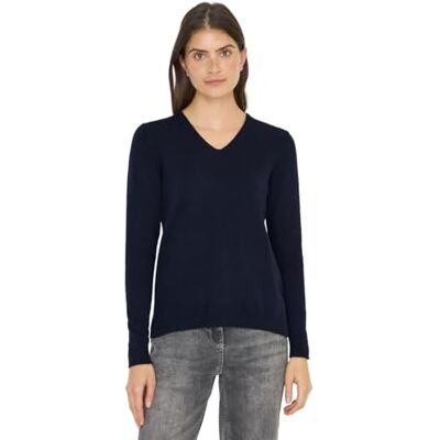 Cecil Kuscheliger V-Neck Pullover urban Dark Blue M Cecil Kuscheliger V-Neck Pullover urban Dark Blue M