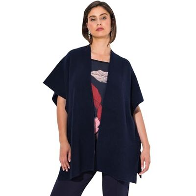 Ulla Popken Damen Strickjacke, Oversized, Offenes Modell, Halbarm Pullover, Marine, 58-64 EU Ulla Popken Damen Strickjacke, Oversized, Offenes Modell, Halbarm Pullover, Marine, 58-64 EU