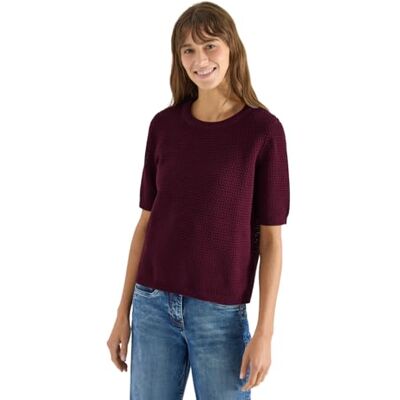 Cecil Kurzarm Pullover mit Struktur Sweet Grape red M Cecil Kurzarm Pullover mit Struktur Sweet Grape red M