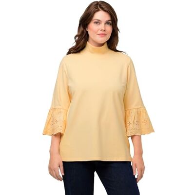 Ulla Popken , Damen, große Größen, Sweatshirt with Embroidered Sleeves Ulla Popken , Damen, große Größen, Sweatshirt with Embroidered Sleeves