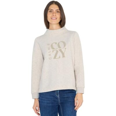 Cecil Pullover mit Embroidery Oat Milk beige Melange XXL Cecil Pullover mit Embroidery Oat Milk beige Melange XXL