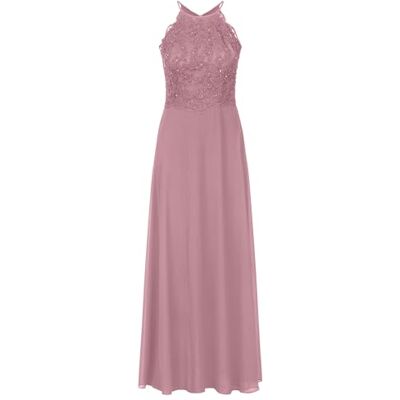 Apart Damen-Abendkleid, Besticktes Kleid aus Spitze und Chiffon, ärmelloses Outfit, langgeschlossenes Kleid, fließende Kleidung für besondere Anlässe, vollständig gefüttertes Maxikleid Apart Damen-Abendkleid, Besticktes Kleid aus Spitze und Chiffon, ärmelloses Outfit, langgeschlossenes Kleid, fließende Kleidung für besondere Anlässe, vollständig gefüttertes Maxikleid
