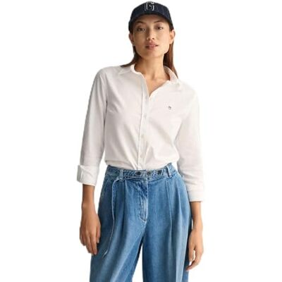 GANT Damen Slim Stretch Oxford Shirt Klassisches Hemd, Weiß, 42 EU GANT Damen Slim Stretch Oxford Shirt Klassisches Hemd, Weiß, 42 EU