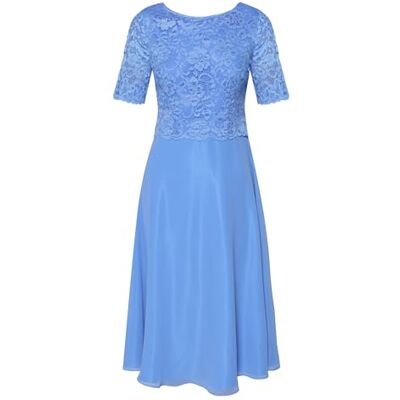 Vera Mont Damen Cocktailkleid mit Spitze 42, Paris Blue Vera Mont Damen Cocktailkleid mit Spitze 42, Paris Blue