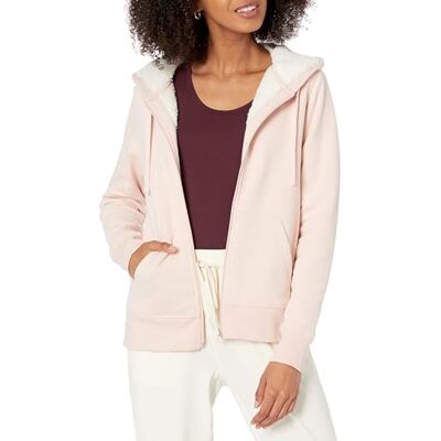 Amazon Women's Sherpa Lined Full-Zip Hoodie Sweater, -light pink, Small Amazon Women's Sherpa Lined Full-Zip Hoodie Sweater, -light pink, Small