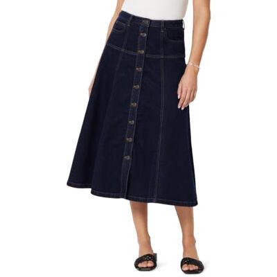 Amazon Damen A-Linie High Rise Denim Button-Down Midi Rock Rinse Denim 20 Amazon Damen A-Linie High Rise Denim Button-Down Midi Rock Rinse Denim 20