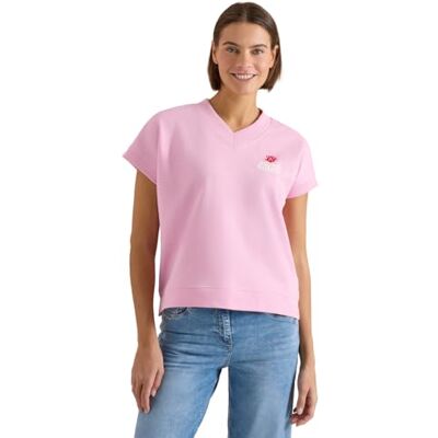 Cecil Kurzarm Sweatshirt mit Backprint Light Blush Rose M Cecil Kurzarm Sweatshirt mit Backprint Light Blush Rose M