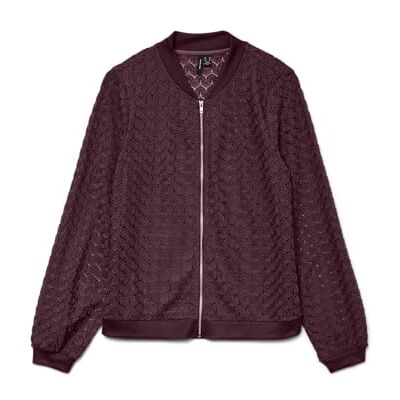 VERO MODA Damen Vmbecca Ls Bomber Lace Top JRS Noos, Winetasting, x_s VERO MODA Damen Vmbecca Ls Bomber Lace Top JRS Noos, Winetasting, x_s