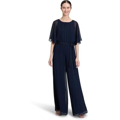 Vera Mont Damen Jumpsuit mit Bindegürtel 38, Night Sky Vera Mont Damen Jumpsuit mit Bindegürtel 38, Night Sky
