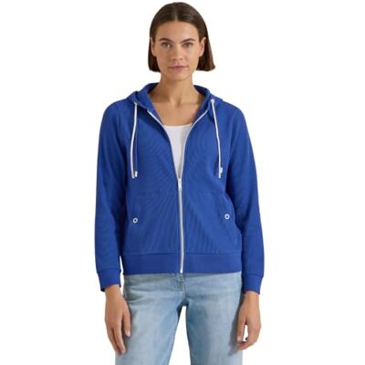 Cecil Langarm Jacke mit Kapuze und Struktur deep River Blue L Cecil Langarm Jacke mit Kapuze und Struktur deep River Blue L