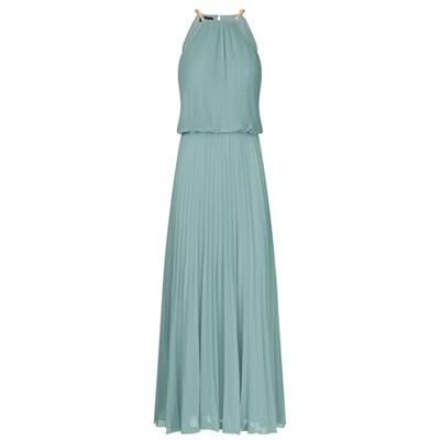 Apart Damen Plissee-Maxikleid, Neckholder-Abendkleid, Elegantes Hochzeitsgastkleid, Silberne Kettenträger, Chiffonkleid, ärmelloses Partyoutfit, fließendes langes Kleid Apart Damen Plissee-Maxikleid, Neckholder-Abendkleid, Elegantes Hochzeitsgastkleid, Silberne Kettenträger, Chiffonkleid, ärmelloses Partyoutfit, fließendes langes Kleid
