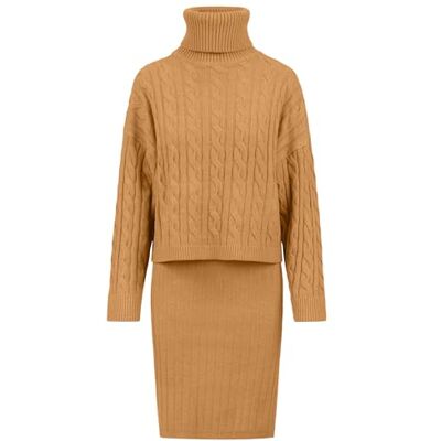 Apart Strick-Set aus einem ärmllosen Kleid und einem Pullover Apart Strick-Set aus einem ärmllosen Kleid und einem Pullover