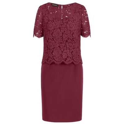 Apart Damen Etuikleid mit Spitzenjacke, kurzärmeliges Cocktailkleid, quadratischer Ausschnitt, knielanges Abendkleid, formelles Partykleid mit Reißverschluss, perfekt für besondere Anlässe Apart Damen Etuikleid mit Spitzenjacke, kurzärmeliges Cocktailkleid, quadratischer Ausschnitt, knielanges Abendkleid, formelles Partykleid mit Reißverschluss, perfekt für besondere Anlässe