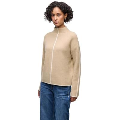 Street One Pullover mit Kontrastdetails Sanded beige Mel. 38 Street One Pullover mit Kontrastdetails Sanded beige Mel. 38