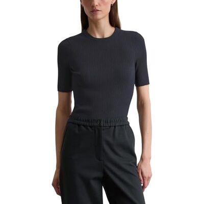 Marc O' Polo Marc OߴPolo DFB Travel Collection Damen Kurzarmpullover aus Viskose-Mix mit Rippstrickmuster Marc O' Polo Marc OߴPolo DFB Travel Collection Damen Kurzarmpullover aus Viskose-Mix mit Rippstrickmuster