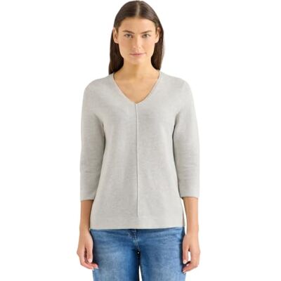 Cecil 3/4-Arm Pullover mit Struktur Milky Grey Melange M Cecil 3/4-Arm Pullover mit Struktur Milky Grey Melange M