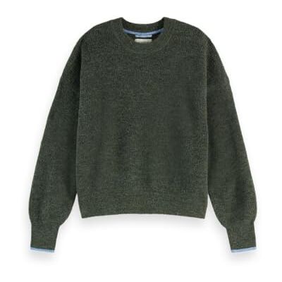 Scotch & Soda Damen Pullover mit Rundhalsausschnitt, Thymian Mela U361, XL Scotch & Soda Damen Pullover mit Rundhalsausschnitt, Thymian Mela U361, XL
