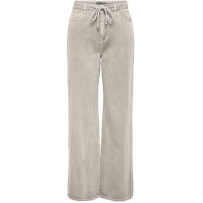 ONLY Damen Onlsilla Mw Wide String Pant PNT Hose, Pumice Stone, S x 32L ONLY Damen Onlsilla Mw Wide String Pant PNT Hose, Pumice Stone, S x 32L