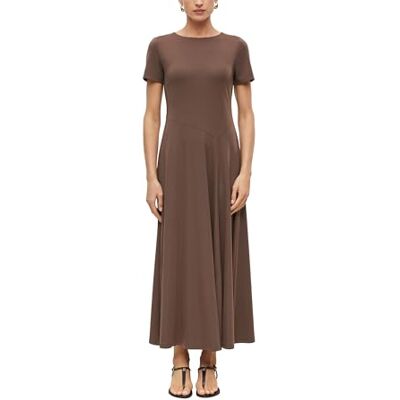 S. Oliver Damen Maxikleid – Slim Fit, Jersey aus Viskosemix, Kurzarm, mit Schlitz S. Oliver Damen Maxikleid – Slim Fit, Jersey aus Viskosemix, Kurzarm, mit Schlitz