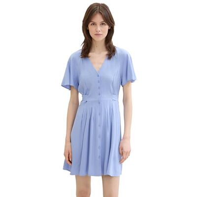 TOM TAILOR Denim Damen Mini Skater-Kleid, Dusty Cornflower, M TOM TAILOR Denim Damen Mini Skater-Kleid, Dusty Cornflower, M