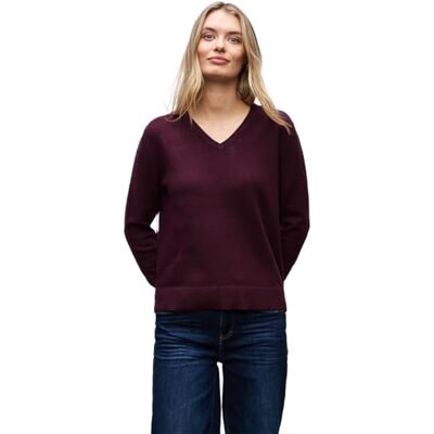 Street One Kuscheliger V-Neck Pullover Wildberry red 40 Street One Kuscheliger V-Neck Pullover Wildberry red 40