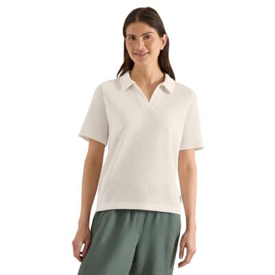 Cecil Poloshirt in Unifarbe Macadamia beige L Cecil Poloshirt in Unifarbe Macadamia beige L