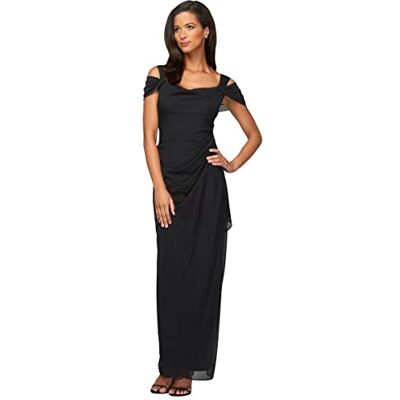 Alex Evenings Langes Schulterfreies Damenkleid, Mutter der Braut, formelle Veranstaltungen (in den Größen Klein bis Normal), Schwarz, 38 Alex Evenings Langes Schulterfreies Damenkleid, Mutter der Braut, formelle Veranstaltungen (in den Größen Klein bis Normal), Schwarz, 38