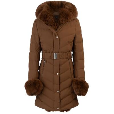 Apart Damen Winterjacke, langer oberschenkellanger Mantel, warm gepolstert,Kunstpelz-Kapuzenjacke,Zwei-Wege-Reißverschluss, warmer Steppmantel,bequeme Outdoorjacke den täglichen Wintergebrauch Apart Damen Winterjacke, langer oberschenkellanger Mantel, warm gepolstert,Kunstpelz-Kapuzenjacke,Zwei-Wege-Reißverschluss, warmer Steppmantel,bequeme Outdoorjacke den täglichen Wintergebrauch