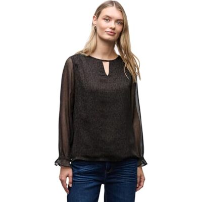 Street One Leo Chiffon Tunika Darkest Brown 38 Street One Leo Chiffon Tunika Darkest Brown 38