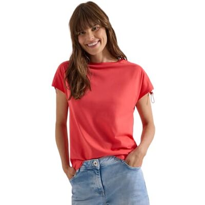 Cecil T-Shirt mit Raffung in Unifarbe Coral M Cecil T-Shirt mit Raffung in Unifarbe Coral M