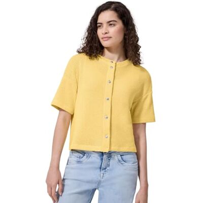 Street One Studio Kurzarm Jacke im Strick-Look mit Rundhals snap Yellow 36 Street One Studio Kurzarm Jacke im Strick-Look mit Rundhals snap Yellow 36