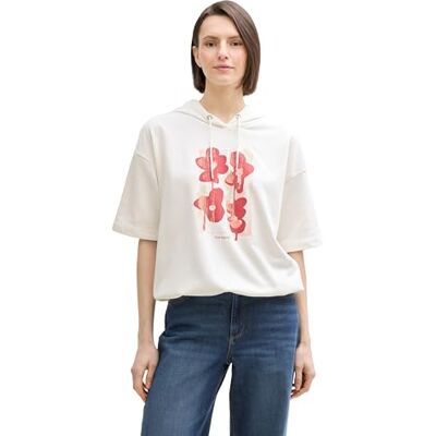 TOM TAILOR Strickpullover mit Muster, Inside Printed Flower Design, M TOM TAILOR Strickpullover mit Muster, Inside Printed Flower Design, M