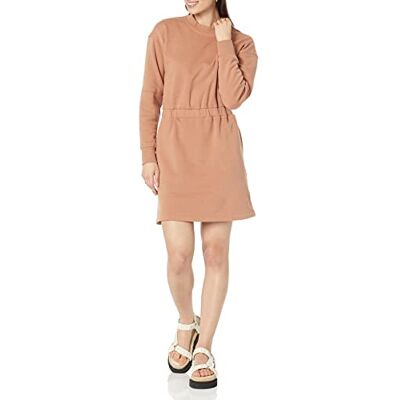 Amazon Damen Langärmliges Sweatshirtkleid, Hellbraun, XXL Amazon Damen Langärmliges Sweatshirtkleid, Hellbraun, XXL