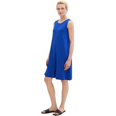 TOM TAILOR Damen Basic Jersey Kleid, Shiny royal Blue, 32 TOM TAILOR Damen Basic Jersey Kleid, Shiny royal Blue, 32