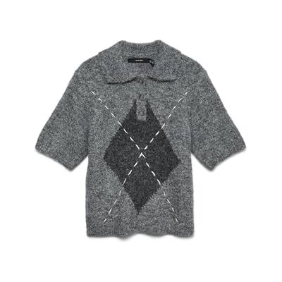 VERO MODA Damen Vmbliss 2/4 Poloneck Pullover Ga, Medium Grey Melange, XL VERO MODA Damen Vmbliss 2/4 Poloneck Pullover Ga, Medium Grey Melange, XL
