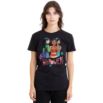Disney Mulan, Moana, Jasmine Extra Girl Power! Ladies T Shirt, Black Disney Mulan, Moana, Jasmine Extra Girl Power! Ladies T Shirt, Black