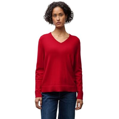 Street One Kuscheliger V-Neck Pullover Racing red 42 Street One Kuscheliger V-Neck Pullover Racing red 42