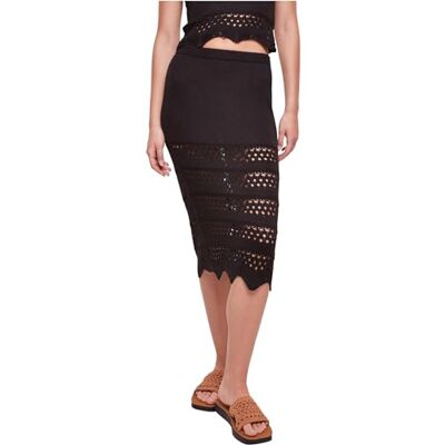 Urban Classics Ladies 3/4 Crochet Knit Skirt Frauen Langer Rock schwarz M Urban Classics Ladies 3/4 Crochet Knit Skirt Frauen Langer Rock schwarz M