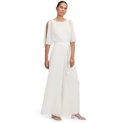 Vera Mont Damen Jumpsuit mit Bindegürtel 42, Rohweiß Vera Mont Damen Jumpsuit mit Bindegürtel 42, Rohweiß