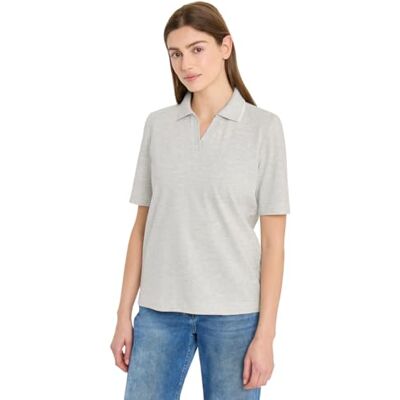 Cecil Kurzarm Poloshirt aus Piqué Ware Milky Grey Melange XL Cecil Kurzarm Poloshirt aus Piqué Ware Milky Grey Melange XL