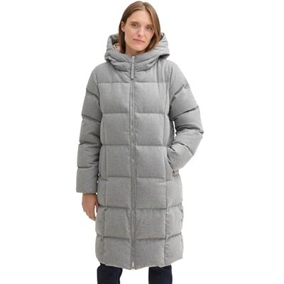 TOM TAILOR Damen Puffer Parka aus recycelten Daunen, 21373 Medium Silver Grey Melange, XL TOM TAILOR Damen Puffer Parka aus recycelten Daunen, 21373 Medium Silver Grey Melange, XL