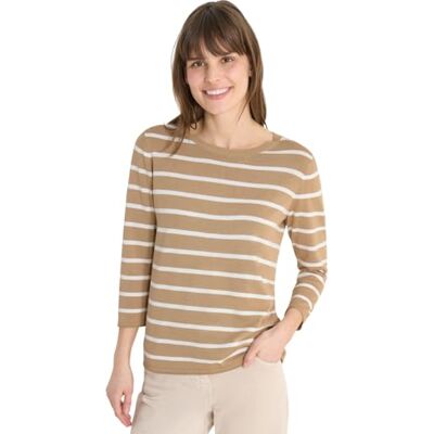 Cecil Gestreifter Pullover golden Camel M Cecil Gestreifter Pullover golden Camel M