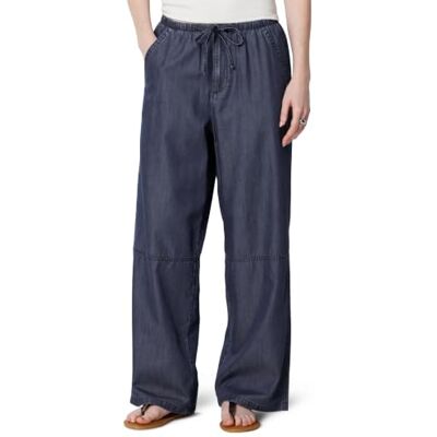 Amazon Damen Leichte Oversized-Fit-Hose mit Schnürbund, Dark Midnight Wash, XS Amazon Damen Leichte Oversized-Fit-Hose mit Schnürbund, Dark Midnight Wash, XS