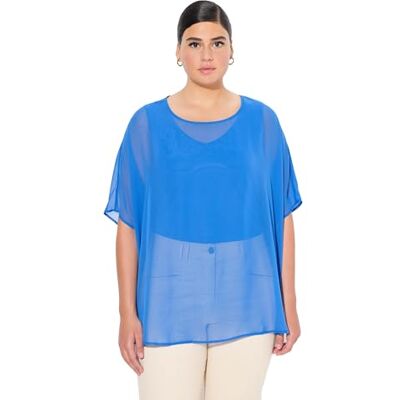 Ulla Popken Damen große Größen Übergrößen Plus Size Chiffonbluse, Oversized, Rundhals, Halbarm Ulla Popken Damen große Größen Übergrößen Plus Size Chiffonbluse, Oversized, Rundhals, Halbarm