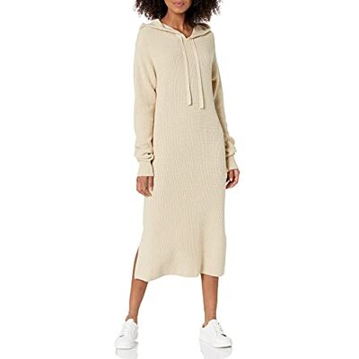 The Drop Damen Claudia kuscheliges Pullover-Midikleid mit Kapuze, Crème Brûlée, XXS The Drop Damen Claudia kuscheliges Pullover-Midikleid mit Kapuze, Crème Brûlée, XXS