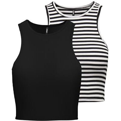 ONLY Onlbelia S/L Crop Top Cs JRS 2Pack ONLY Onlbelia S/L Crop Top Cs JRS 2Pack